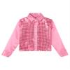 Xnihocha Kids Boys Glittery Sequin Long Sleeve Spread Collar Shirt for Choir Jazz Dance Stage Performance Pink 4-5 Years view 3