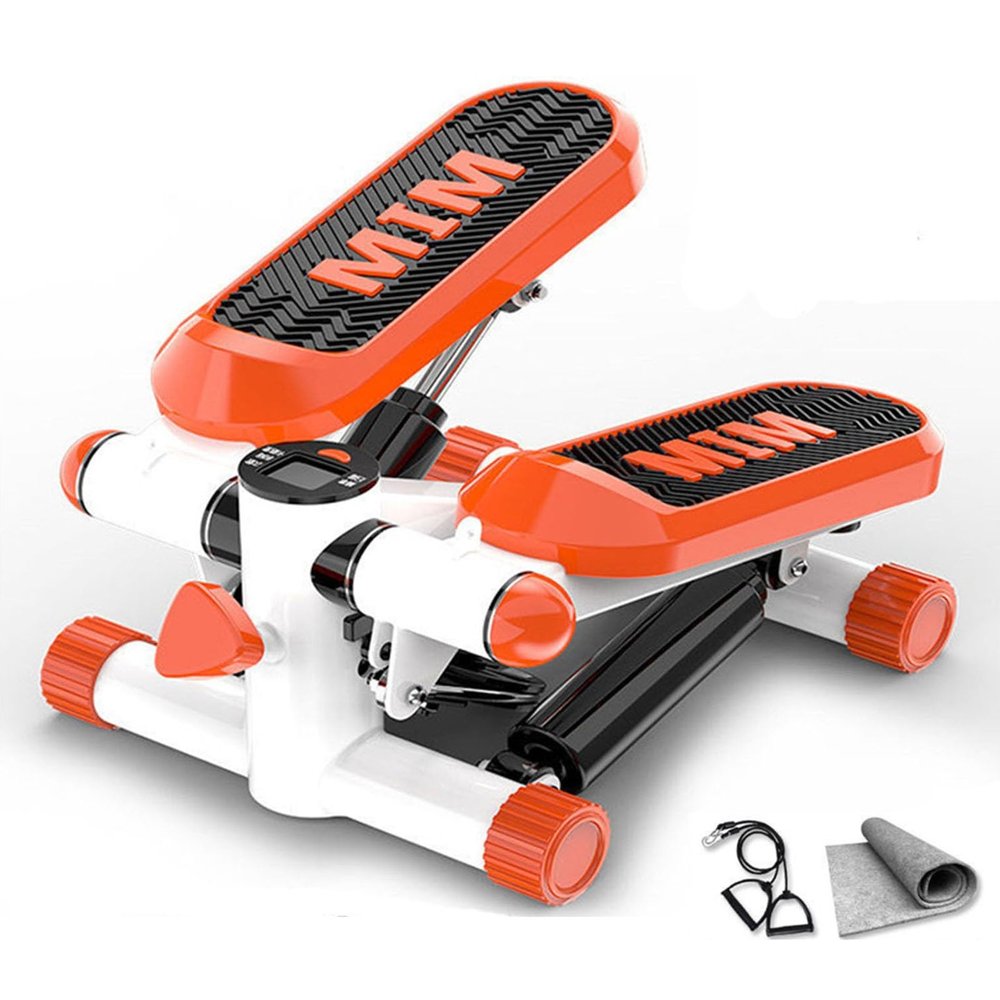 Mini Stepper Exercise Machine,Twisting Step Fitness Machine with Resistance Bands and LCD Monitor for Leg Arm Full Body Home Trainer(B,1)