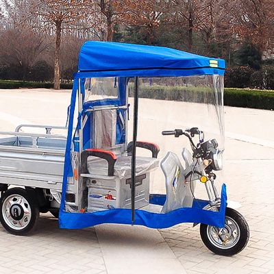 JCSRYD Tricycle Cover Waterproof Outdoor, Electric Sanbengzi Frame Canopy with Reflective Strips, Waterproof & Weatherproof (Color : Blue, Size : 80~85cm/31~33in)