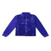 Xnihocha Kids Boys Glittery Sequin Long Sleeve Spread Collar Shirt for Choir Jazz Dance Stage Performance Blue 7-8 Years view 4
