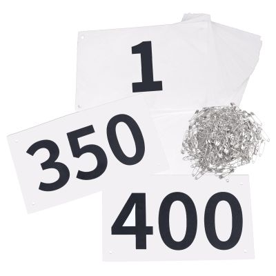 TRIWONDER Tyvek Running Bib Competitor Numbers with Safety Pins, Running Numbers Paper Tags 1-500, Tearproof and Waterproof 4 x 7 Inches for Marathon Races and Events Sports Games (1-400)