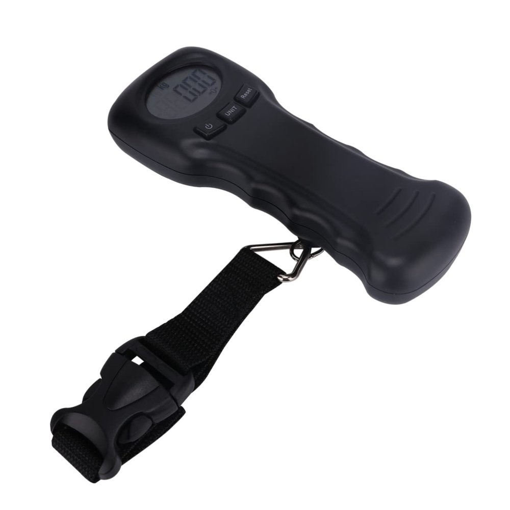 ADOCARN Handy Luggage Weight Measurement with LCD Display - Ideal for Travel and Fishing Enthusiasts, 19x8 cm, Black