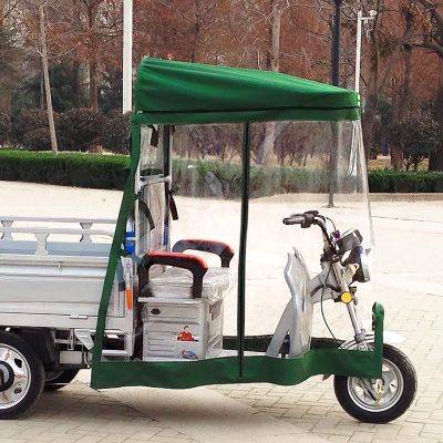 JCSRYD Tricycle Cover Waterproof Outdoor, Electric Sanbengzi Frame Canopy with Reflective Strips, Waterproof & Weatherproof (Color : Green, Size : 80~85cm/31~33in)