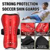 Shin Guards Soccer Kids - 2 Pairs Shin Guards for Youth and Adults, Football Shin Pads for Games, Kids Shin Guard Sleeves for Boys, Girls, Toddler, Child (Red Black, Medium) view 2