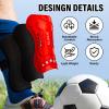 Shin Guards Soccer Kids - 2 Pairs Shin Guards for Youth and Adults, Football Shin Pads for Games, Kids Shin Guard Sleeves for Boys, Girls, Toddler, Child (Red Black, Medium) view 3