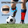 Shin Guards Soccer Kids - 2 Pairs Shin Guards for Youth and Adults, Football Shin Pads for Games, Kids Shin Guard Sleeves for Boys, Girls, Toddler, Child (Red Black, Medium) view 4