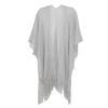 Lifup Women's Sparkling Shawls and Wraps with Tassels for Evening Dresses, Soft Silky Fringe Wraps for Wedding Wedding Party Silver view 4