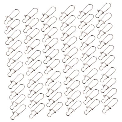 SUPVOX Stainless Steel Fishing Snap Connector 100pcs Fishing Hooks Snap Quick Connect Clip for Lure Switching