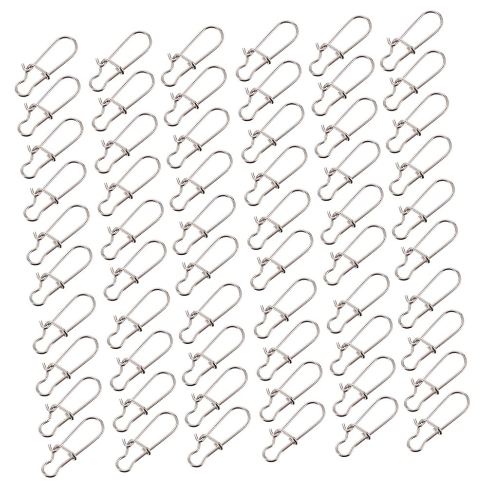 SUPVOX Stainless Steel Fishing Snap Connector 100pcs Fishing Hooks Snap Quick Connect Clip for Lure Switching