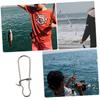 SUPVOX Stainless Steel Fishing Snap Connector 100pcs Fishing Hooks Snap Quick Connect Clip for Lure Switching view 4