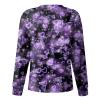Printed Scrub Jackets for Woman Print Long Sleeve Plus Size Womens Scrubs for Women Nursing Jacket with Pockets Purple 2XL view 2