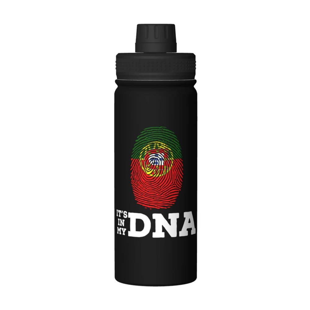 SIYTUAU Portugal It's in My DNA Water Bottle 18 Oz Stainless Steel Water Bottles Leak Proof Outdoor Sports Insulated Water Bottle Funny Bottle Water