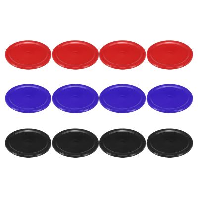 PATIKIL Air Hockey Pucks 2.5 Inch, 12Pcs Air Hockey Heavy Replacement Pucks for Game Tables Equipment Accessories, 4Pcs Per Color
