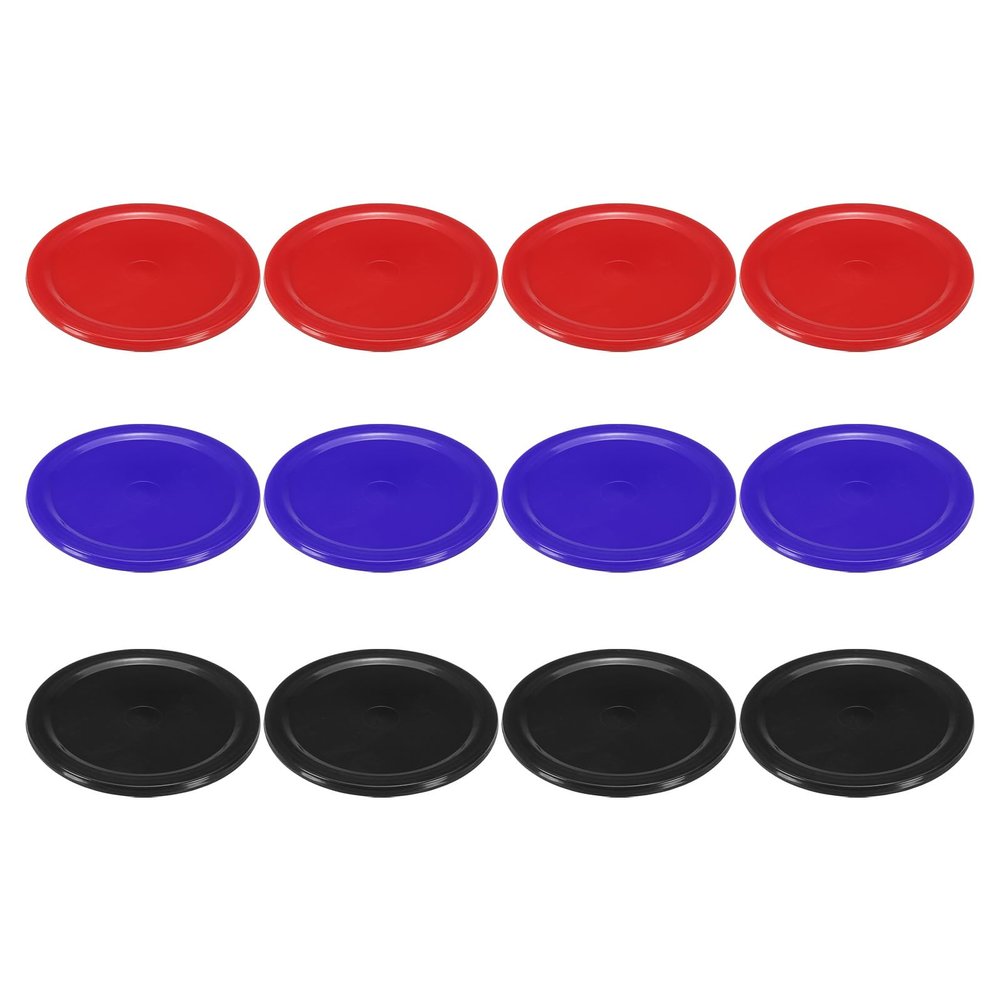 PATIKIL Air Hockey Pucks 2.5 Inch, 12Pcs Air Hockey Heavy Replacement Pucks for Game Tables Equipment Accessories, 4Pcs Per Color