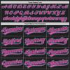 Fanscustom Customize Black Two Button Baseball Jerseys Blue Pink Name and Number Personalized Baseball Tee Shirts Black Sports Uniforms Stitched Name Number Logo for Unisex Youth Kids Plus Size view 4