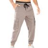 JEsilunmaMY Men's Outdoor Cargo Joggers Pants Side Pockets Elastic Waist Drawstring Sweatpants Workout Athletic Lounge Pants (Khaki,X-Large) view 1
