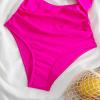 Akklian Women Ruched Wrap V Neck Cut Out One Piece Slimming Swimsuit High Waisted Monokini Tummy Control Bathing Suit view 4