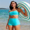 CRZ YOGA High Waisted Dolphin Board Shorts for Women 2.5'' - Quick Dry Swim Beach Bathing Suit Bottoms with Liner Turquoise X-Small view 3
