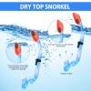 2 Sets Snorkeling Gear for Kids, Kids Snorkel Set for Ages 6-14, Dry Top Snorkel Mask Set for Youth Boys Girls Junior, Tempered Glass Diving Swimming Mask Goggles view 3