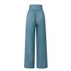 ZYXTIM Women's Boho Harem Pants, Plus Size Smocked Waist Wide Leg Loose Fit Casual Bohemian Hippie Utility Pants with Pockets(Blue,XX-Large) view 3