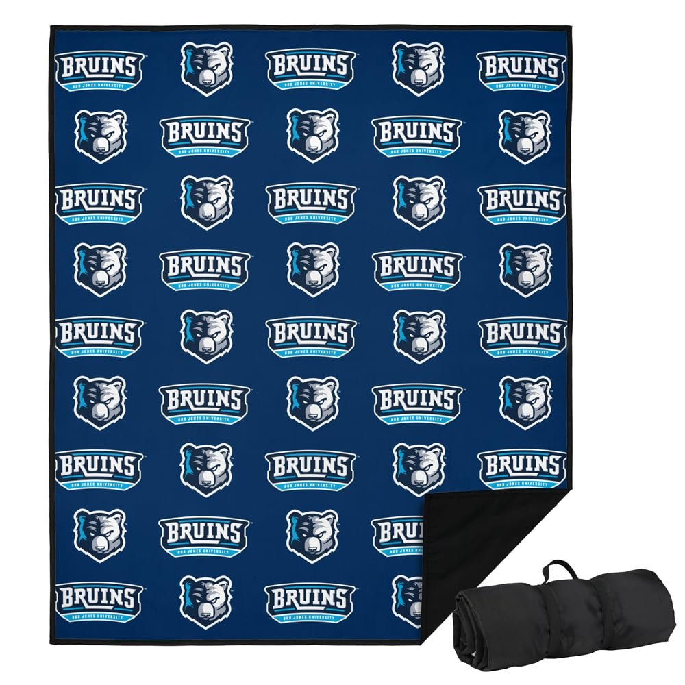 LOGOVISION Bob Jones University Picnic Outdoor Blanket, 50"x60" Logo Pattern, Foldable Blanket for Picnic, Beach, Camping, Park, Tailgate