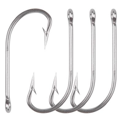 Fishing Hooks Saltwater O'Shaughnessy J Hooks Forged Stainless Steel Long Shank Trolling Hooks Extra Strong Sea Bass Hook for Saltwater Freshwater Fishing(7/0)