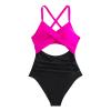 Akklian Women Ruched Wrap V Neck Cut Out One Piece Slimming Swimsuit High Waisted Monokini Tummy Control Bathing Suit view 4