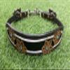 Decorated Horse Wither Strap, Adjustable 23-30" Long x 1.75" Wide, Flower Carving & Turquoise Stone Inlay by MOUSM view 4