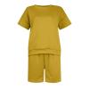 white two piece set for women dressy beach vacation going out Summer 2 Piece Outfits Shorts Sets Work Matching Set 2024 Two Piece Short Sets Pullover Tops and Shorts Lounge Set Tracksuit view 4