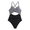 Akklian Women Ruched Wrap V Neck Cut Out One Piece Slimming Swimsuit High Waisted Monokini Tummy Control Bathing Suit view 4