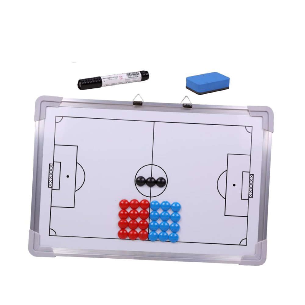 Yardwe Soccer Wall Training Board Magnetic Football Accessories Training Board Aluminum Alloy Portable 27 Magnets Eraser Marker