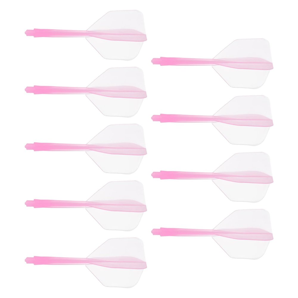 M METERXITY 9 Pack Integrated Dart Shaft and Flights-Screw in-one Dart Flight, Plastic Anti Break, Apply to Soft Tip Darts and Steel Tip Darts (2BA, Pink)
