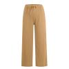 Generic Women's Cotton Linen Pants,2024 Summer Wide Leg Casual Loose Lightweight Flowy Beach Pants,Plus Size Drawstring High Waist Palazzo Trousers Pants with Pockets Vacation Outfits(A-Khaki,M) view 3