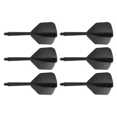 M METERXITY 6 Pack Integrated Dart Shaft and Flights-2BA Screw in-one Dart Flight, Plastic Anti-Fall, Apply to Soft Tip Darts and Steel Tip Darts (2BA, Black)