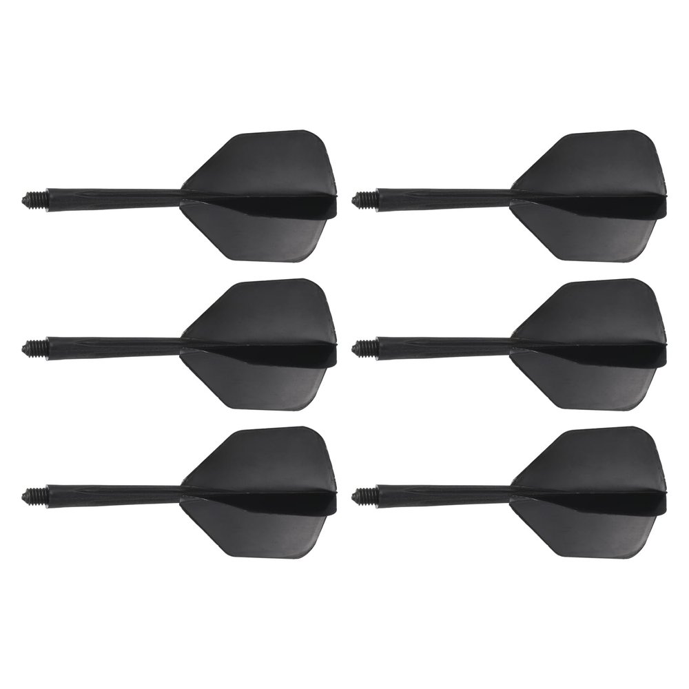 M METERXITY 6 Pack Integrated Dart Shaft and Flights-2BA Screw in-one Dart Flight, Plastic Anti-Fall, Apply to Soft Tip Darts and Steel Tip Darts (2BA, Black)