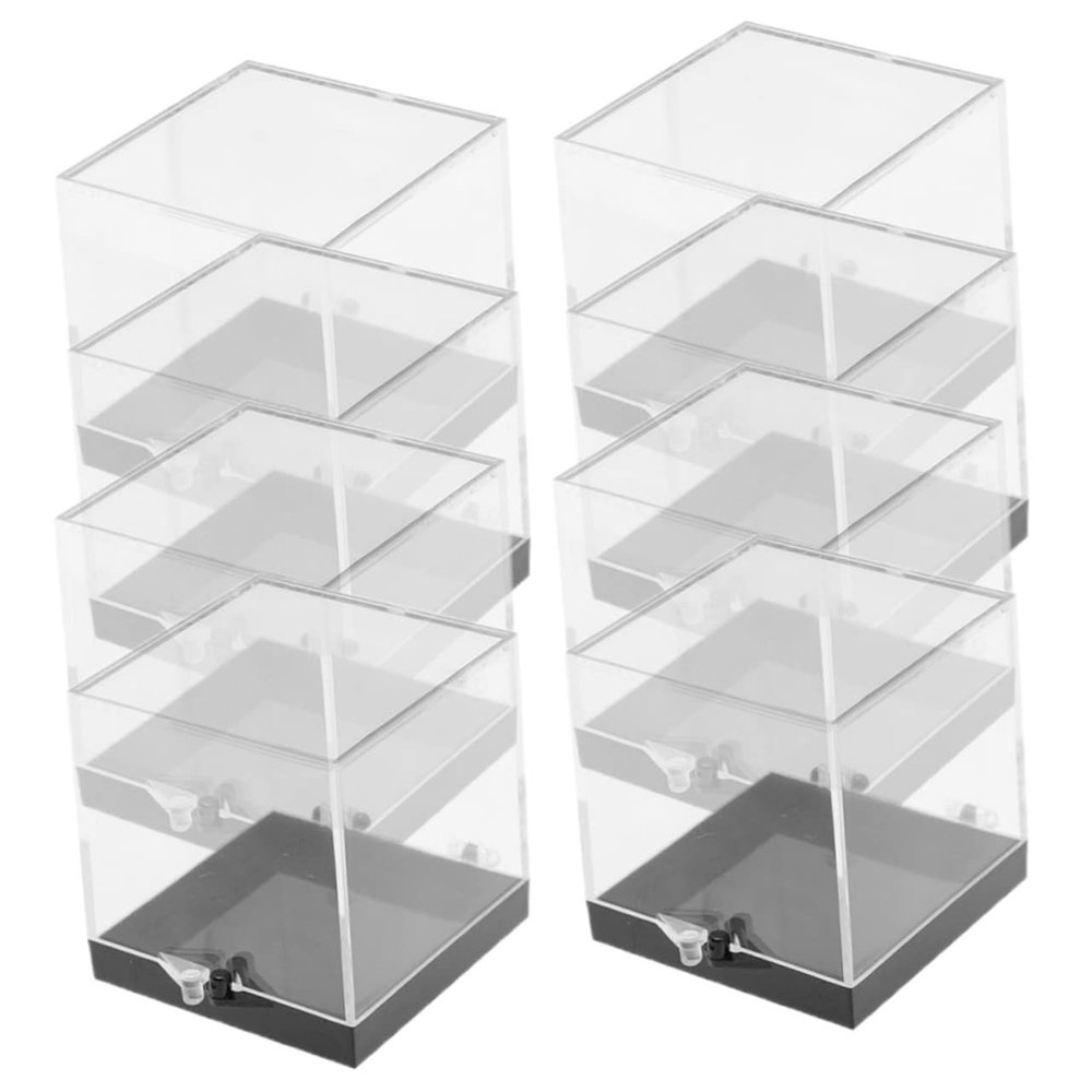 LIFKOME 8pcs Crystal Display Box Square Box Organizer Organizer Tiny Specimen Square Storage