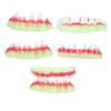 FOMIYES 5pcs Glow- Dark Zombie Dentures Artificial Halloween Teeth Props for Parties Eco-Friendly Horror Fake Teeth for Costume and Prank Events