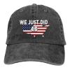 Renzund We Just Did 46 Hat Funny Vintage Cowboy Baseball Cap Washed Cotton Adjustable Unisex Black view 1