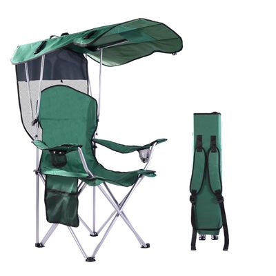 EZONE Folding Canopy Camp Chair for Outdoors Shade Canopy Portable Chair Camping, Tailgates, Beach, Pool, Lawn Chair Sunshade Travel Chair Folding Camping Chair (Upgraded - Green)