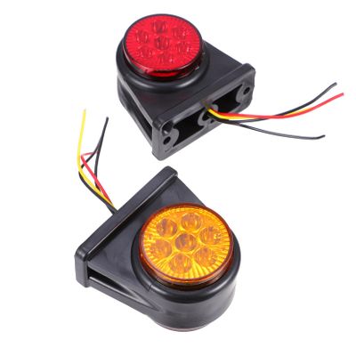 Healifty 2pcs Led Truck Trailer Lights Double-side Rear Tail Lights High Brightness Easy Installation