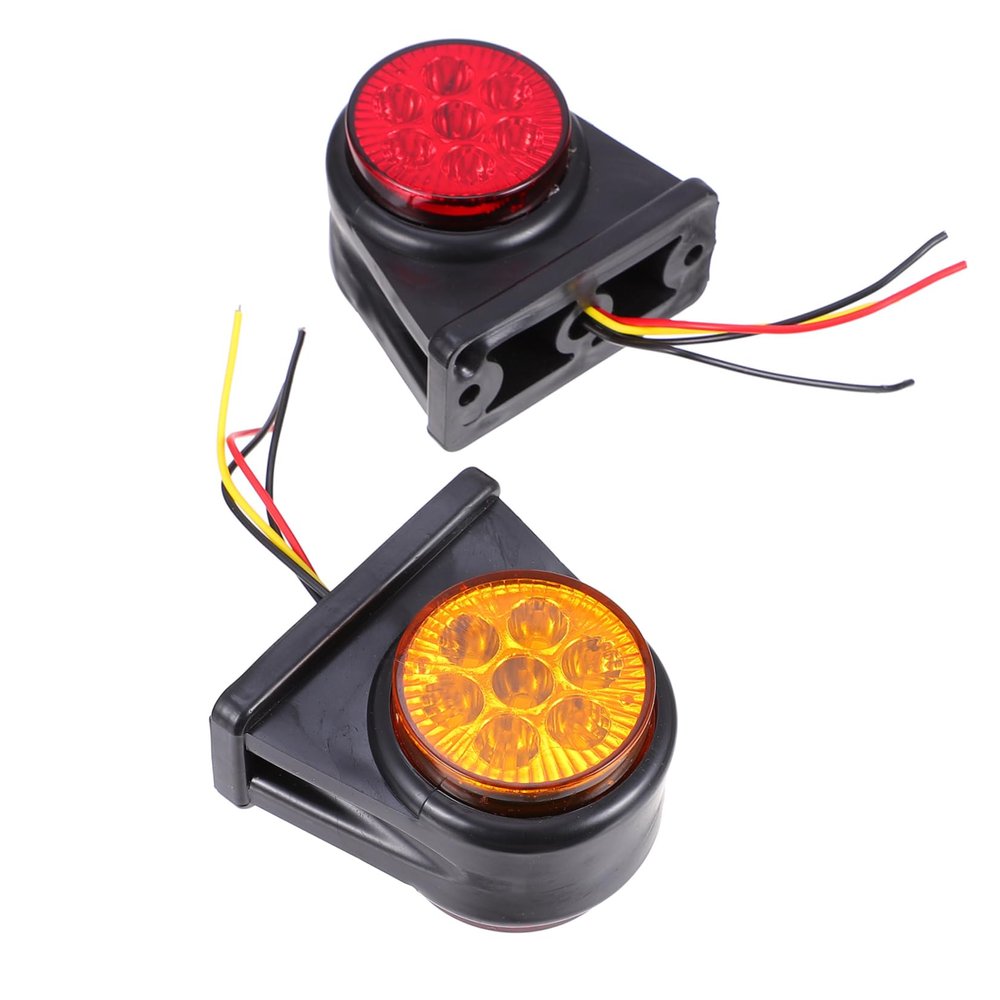 Healifty 2pcs Led Truck Trailer Lights Double-side Rear Tail Lights High Brightness Easy Installation