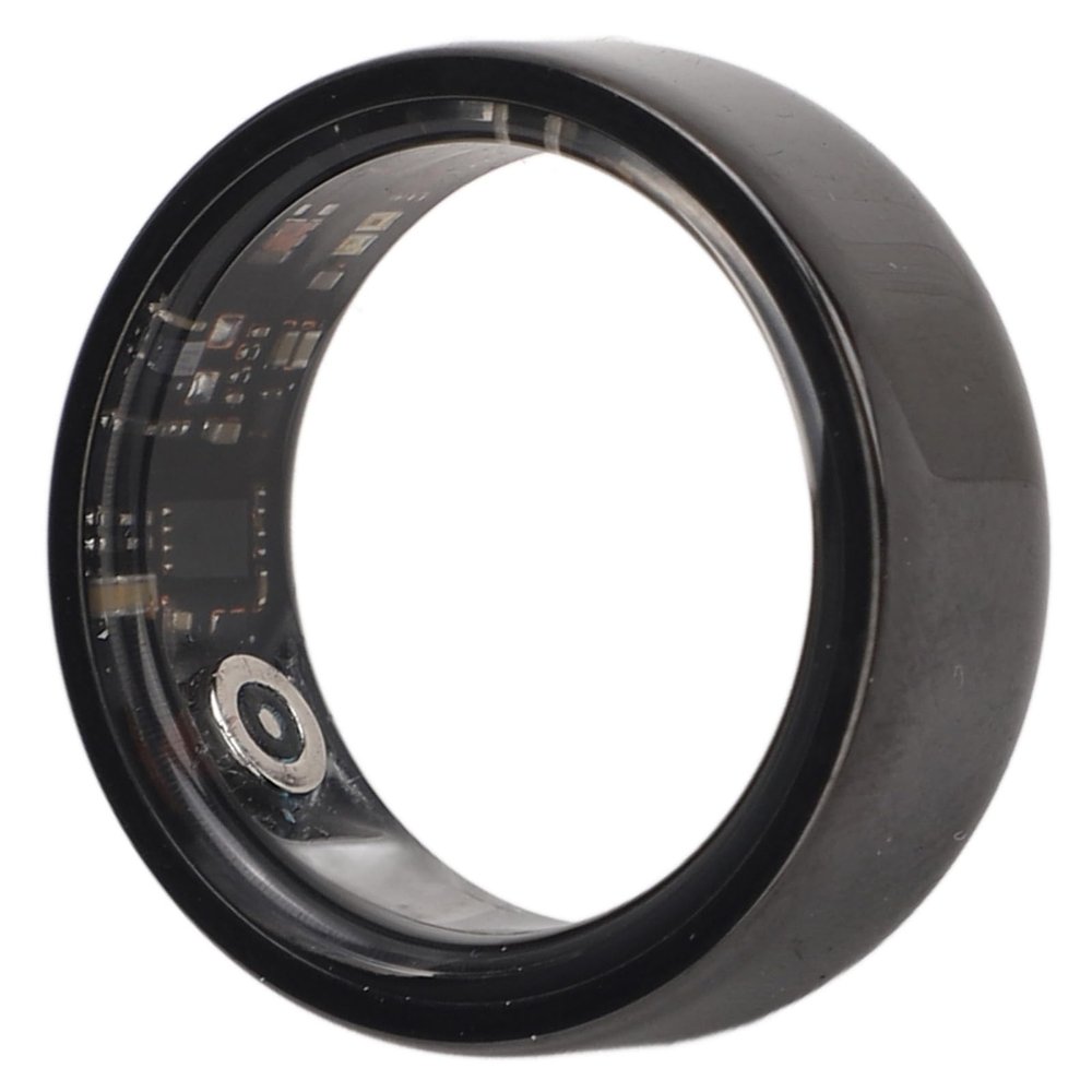 Sleep Tracking Smart Ring, Bluetooth IP68 Smart Health Ring with Charging Case, Wearable Fitness Ring Built in Pedometer for Men and Women, 7 Days Standby Time