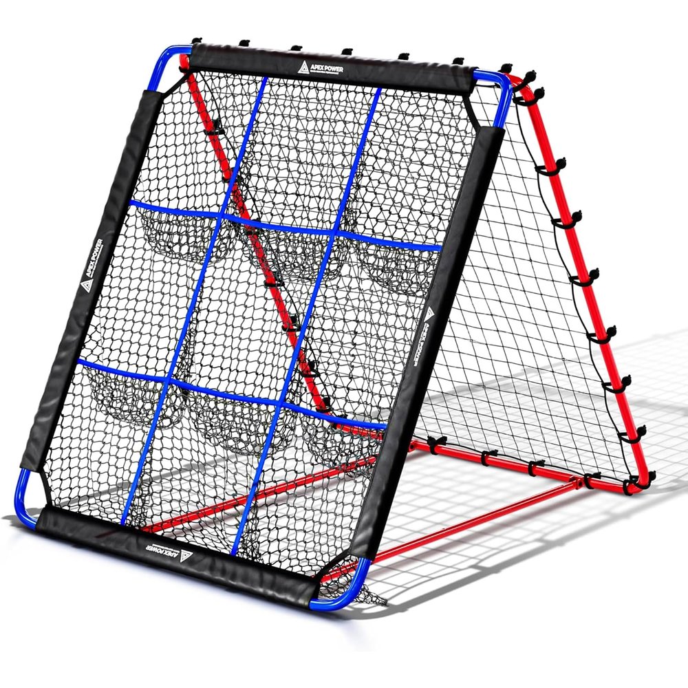Baseball Rebounder Net | 12-Angle Baseball Pitching Net w/ 9 Pocket Nets  Softball & Baseball Training Equipment  Multi-Sport Bounce Back Net for Soccer, Volleyball, Basketball, Lacrosse & More