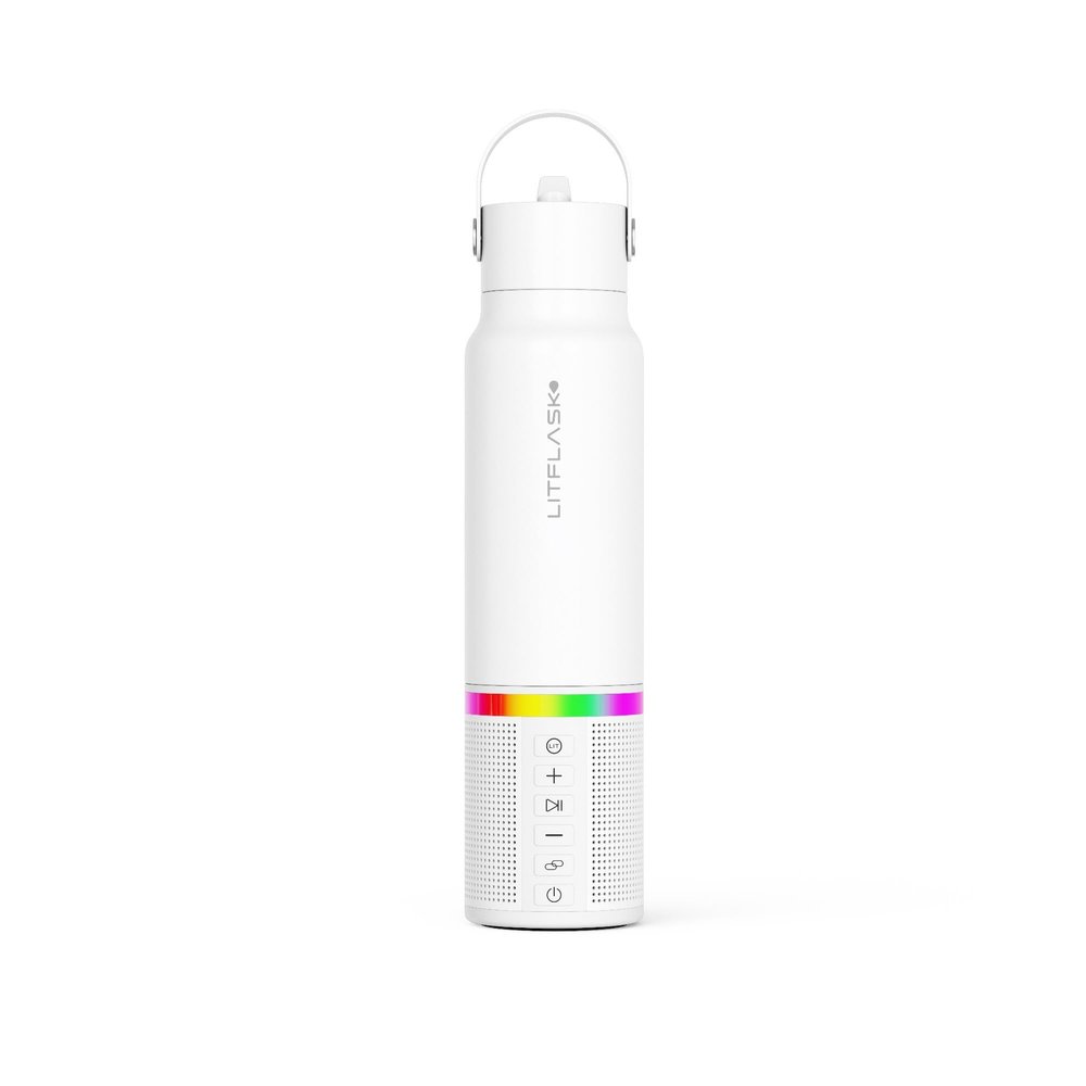 LitFlask Smart Water Bottle, Ultra Premium Bluetooth Speaker, Portable Charging, 20oz Stainless Steel. Oprahs Favorite Things 2024
