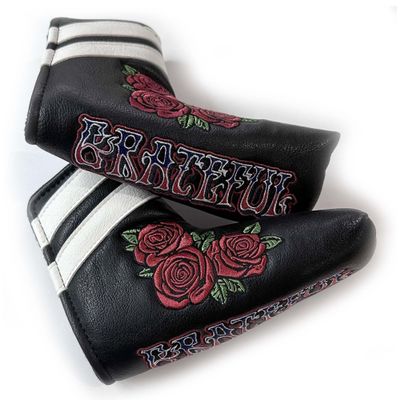 Grateful  Leather Grateful Roses Golf Blade Putter Head Cover  FREE U.S. SHIPPING!
