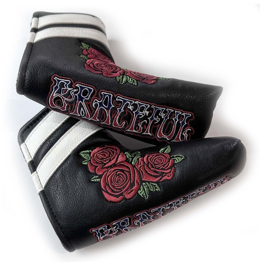 Grateful  Leather Grateful Roses Golf Blade Putter Head Cover  FREE U.S. SHIPPING!