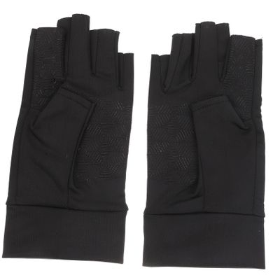 balacoo 1 Pair Half-Finger Gloves Fitness Fishing Bike Ice Silk, 17.5X9CM, Black
