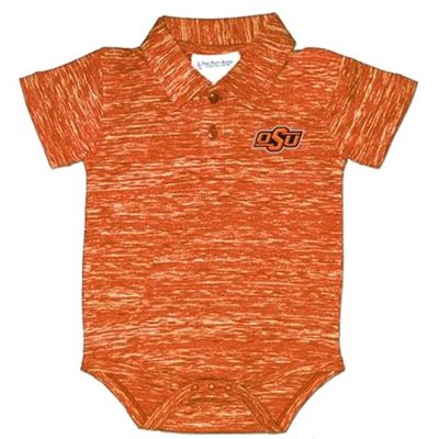 Two Feet Ahead Oklahoma State Cowboys Space Dye Short Sleeve Golf Polo Baby Bodysuit Creeper Newborn Infants (Oklahoma State Cowboys, 0-3 Months)