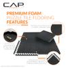 CAP Barbell 1/2-Inch Interlocking EVA Foam Exercise Puzzle Mat Home Gym Flooring - 2 Pack | 24" x 24" x 1/2" | T Pattern - Blue view 3