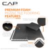 CAP Barbell 1/2-Inch Interlocking EVA Foam Exercise Puzzle Mat Home Gym Flooring - 2 Pack | 24" x 24" x 1/2" | Diamond Pattern - Black view 3